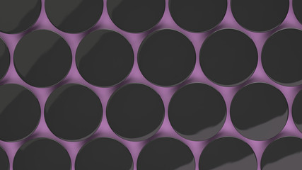 Blank black badge on purple background