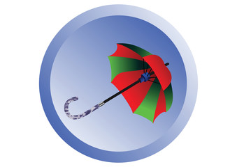 Red and Green Umbrella Icon