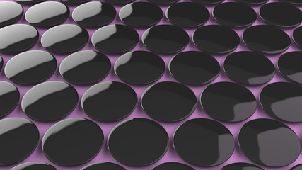 Blank black badge on purple background