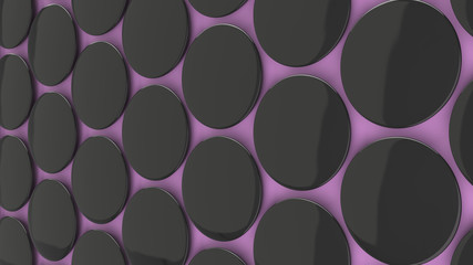 Blank black badge on purple background