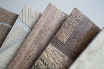 Linoleum samples on white background