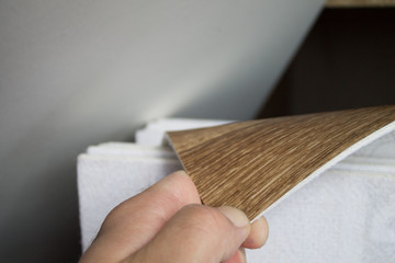 Linoleum samples on white background