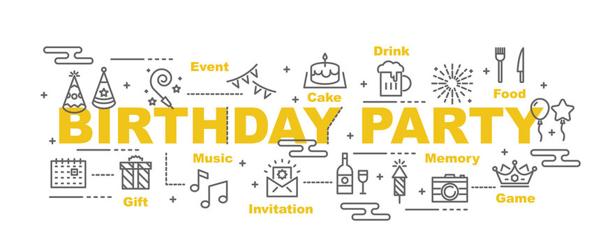 birthday party vector banner