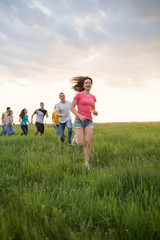 Fototapeta premium Group of people running