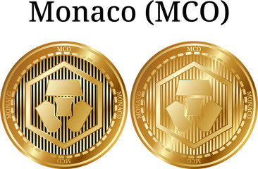 Set of physical golden coin Monaco (MCO)