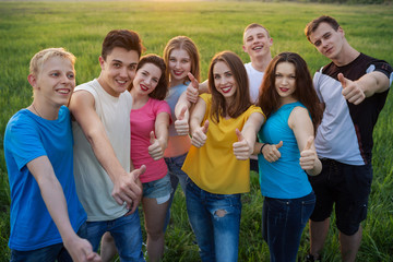 Group of happy young people laughing