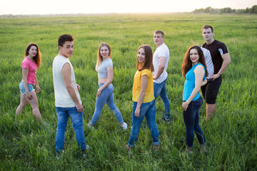 Group of happy young people laughing