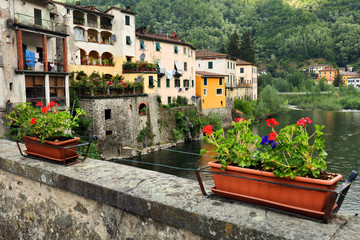 Traditional villages of Tuscany - Bagni di Lucca, famous for its hot springs and termal waters, Italy