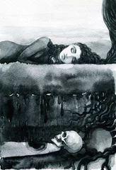 Melancholie. Landschaft. aquarellillustration © Anna Ismagilova