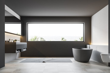 Light mosaic wall bathroom interior