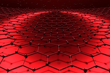 Obraz premium Perspective view on honeycomb. Hexagon pattern background. Isometric geometry. 3D rendering