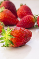 set of strawberries isolated on white