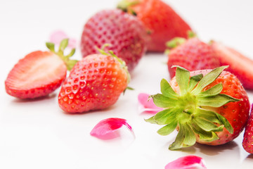 set of strawberries isolated on white