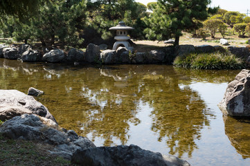 和風の池庭