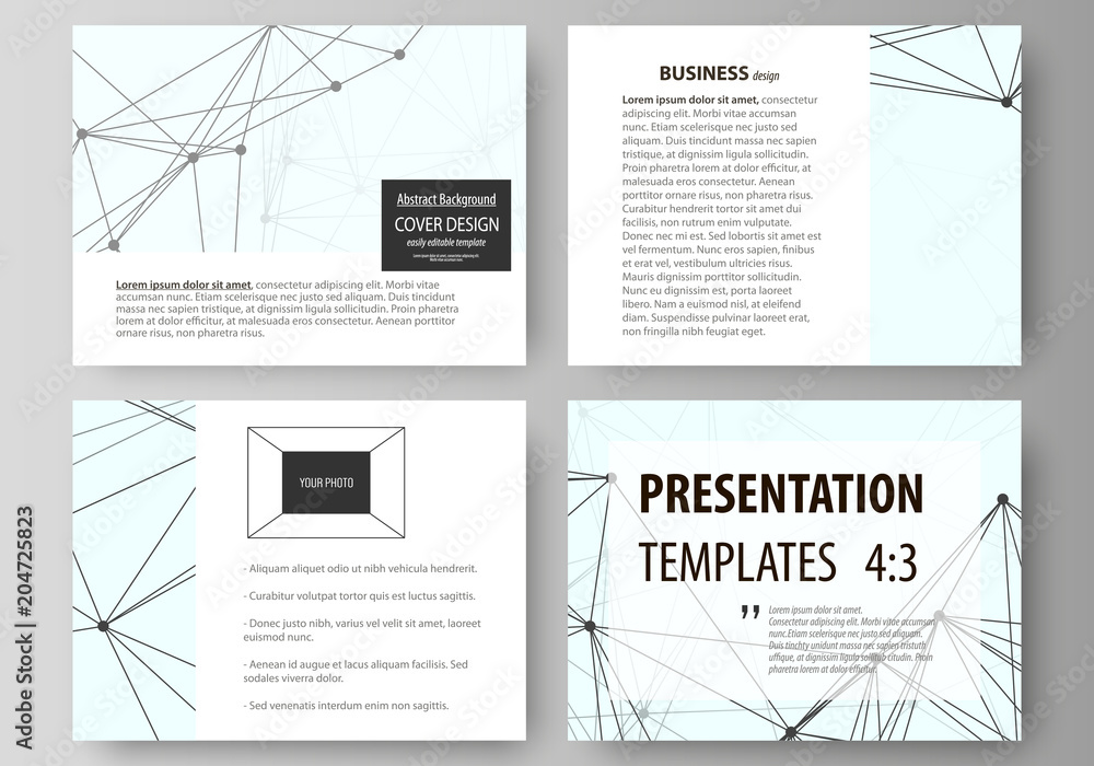 Poster set of business templates for presentation slides. abstract vector layouts in flat design. chemistry