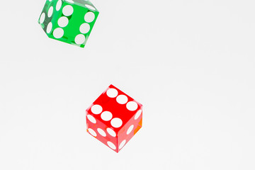 colorful dice on a white background