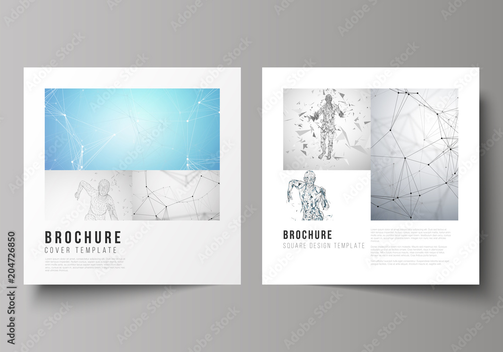 Aufkleber the minimal vector illustration of editable layout of two square format covers design templates for 