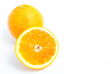 yellow oranges on white background
