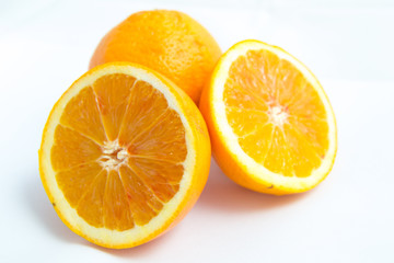 yellow oranges on white background