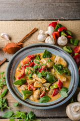 Curry chicken vegetable fresh food