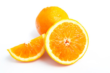 yellow oranges on white background