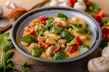 Curry chicken vegetable fresh food