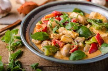 Curry chicken vegetable fresh food