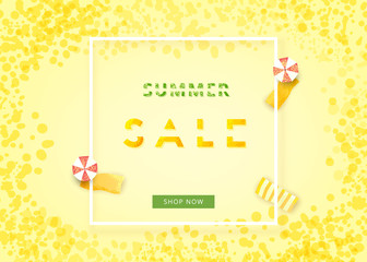Summer Sale banner. Vector illustration.