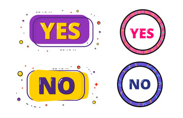 Yes and No badges. Vector illustration.