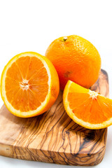 yellow oranges on white background