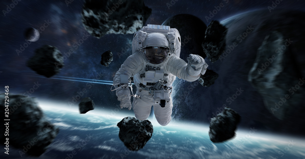 Aufkleber astronaut floating in space 3d rendering elements of this image furnished by nasa
