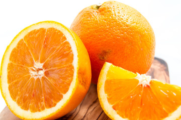 yellow oranges on white background
