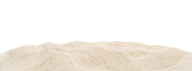Fototapeta na wymiar Pile dry sand isolated on white.