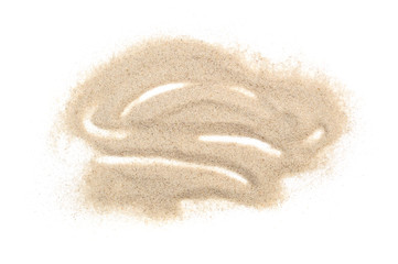 Pile of sand on white background.