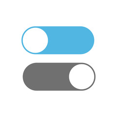 On and off switch toggle. Toggle icons on white background