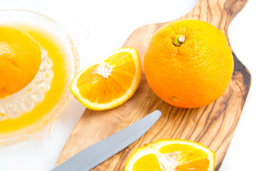 yellow oranges on white background