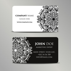 Vintage decorative elements. Business Cards. Ornamental floral. Oriental pattern illustration. Islam, Arabic Indian turkish motifs