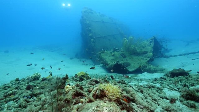 Ship wreck at scuba dive around Curaçao /Netherlands Antilles