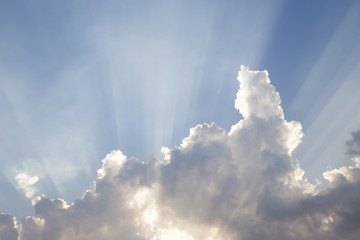 Blue sky background and white clouds.