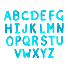 Hand drawn watercolor alphabet