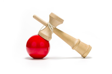 Kendama (vintage japanese toy) on white background