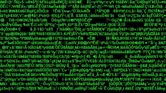 Abstract computer encrypted text as technology background, encryption and data security concept