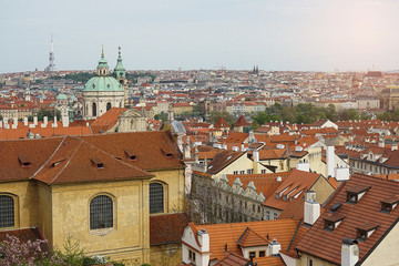 Obraz premium Prague, Czech Republic - April 24, 2018: Prague is the capital of the Czech Republic, the European state. Historical sights. Artistic style post processed photo.