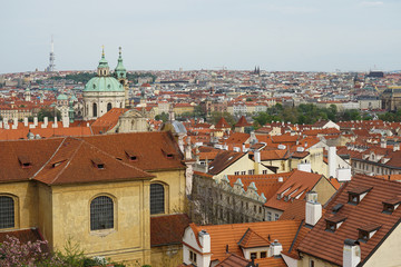 Obraz premium Prague, Czech Republic - April 24, 2018: Prague is the capital of the Czech Republic, the European state. Historical sights. Artistic style post processed photo.