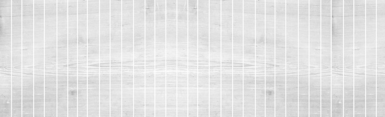 Panorama of vintage white wood wall background