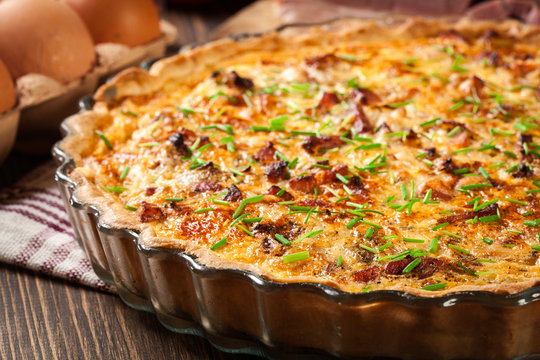 Homemade Quiche Lorraine With Bacon And Cheese