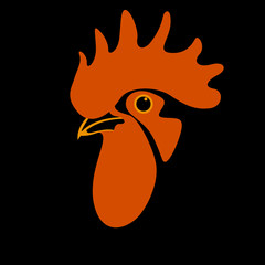 rooster  bird vector illustration flat style profile