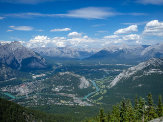 view to a valley in the mountains