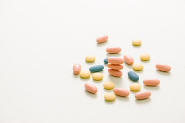Obraz na płótnie Canvas different Tablets pills capsule heap mix therapy drugs