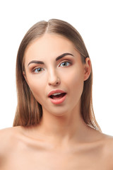 Obraz premium Surprised girl with open mouth
